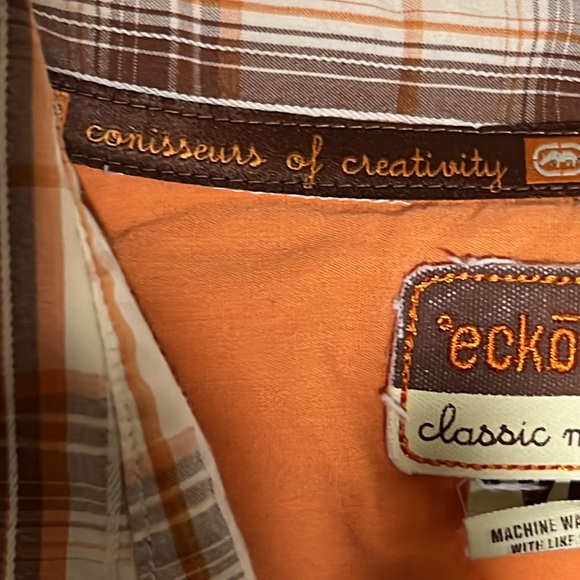 Ecko Unlimited Men’s Plaid Short Sleeve Classic Material Button Down Shirt Sz XL - Picture 7 of 10